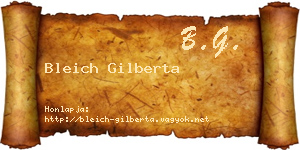 Bleich Gilberta névjegykártya